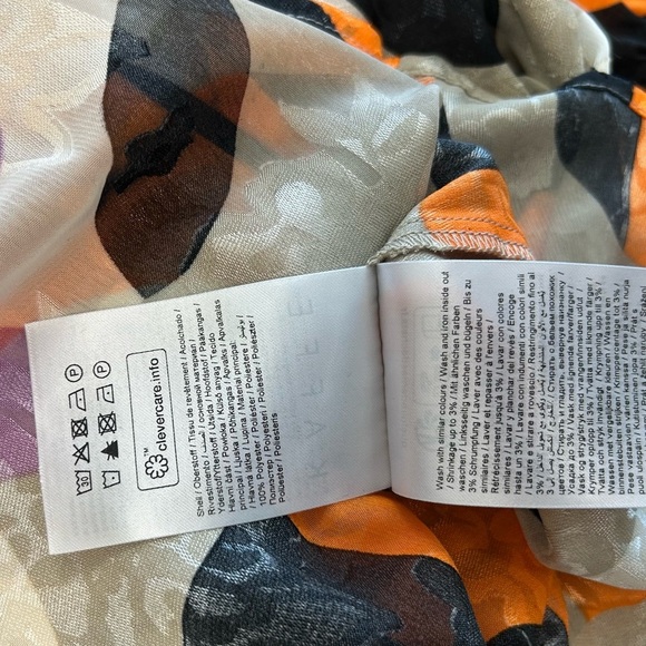 Kaffe NWT size 10 Abstract Print Blouse and Skirt Set- sheer effect, puff sleeve - Picture 14 of 16